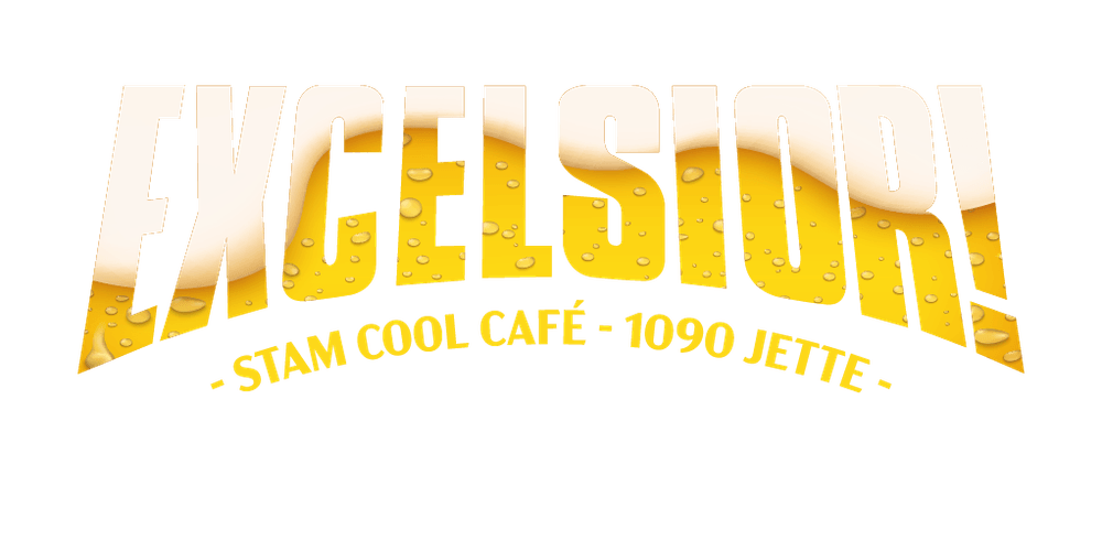 Excelsior! logo sticker with a beer foam fill