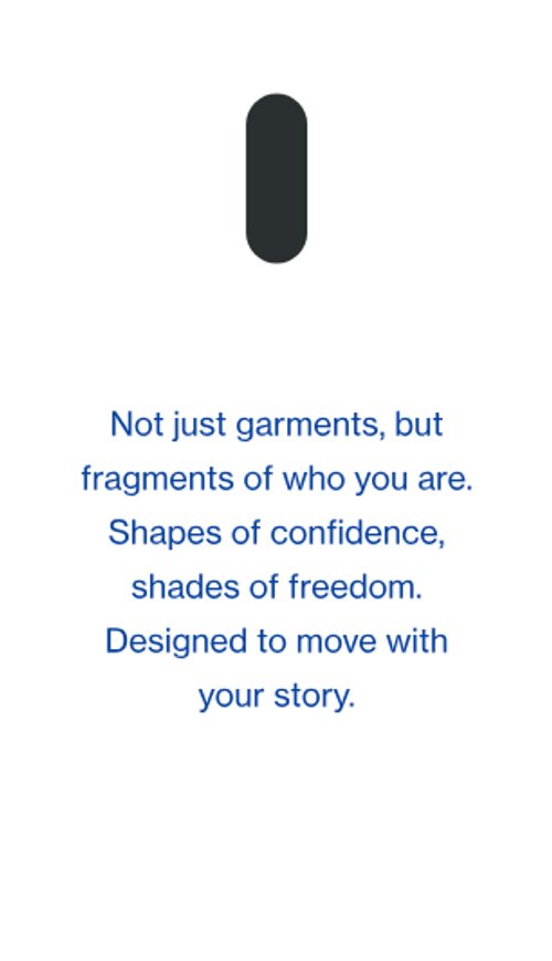 White garment tag with the brand statement: not just garments, but fragments of who you are