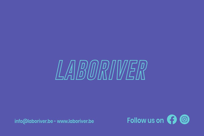 Prepaid card front, indigo background with an outlined cyan Laboriver logo